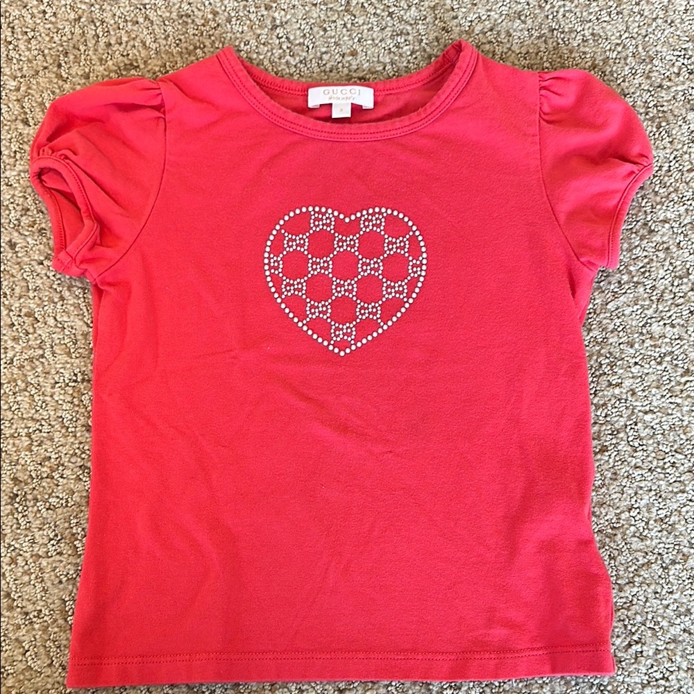 Gucci Pink Heart Graphic Tee